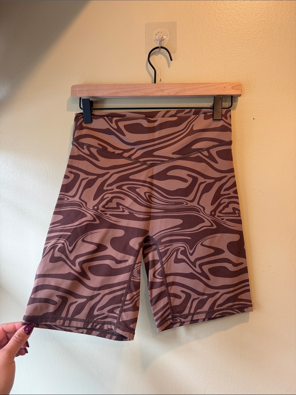 Vitality High-Rise Brown Zebra Print Bike Shorts - Women's Activewear